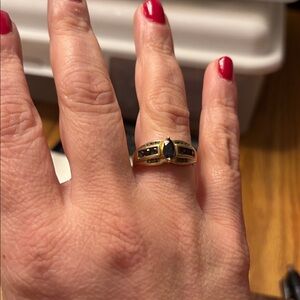 GRP 14k Gold Sapphire and Diamond Ring Vintage